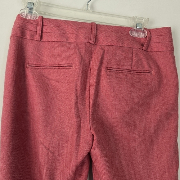 Loft Marisa Straight Wool Blend Pants Size 2 Pink Spice Careerwear Button Detail - Picture 8 of 14